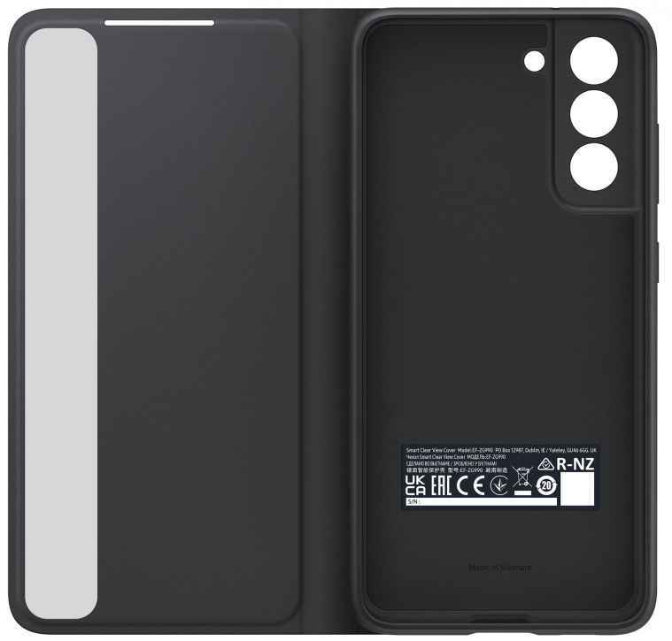 Оригинальный чехол Smart Clear View Cover Galaxy S21 FE чёрный Samsung ...